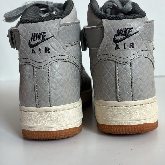 Nike AF1 Hi Premium croc embossed gray high top sneaker lace up velcro ankle - Picture 2 of 16